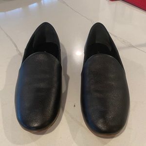 Vince black leather loafers